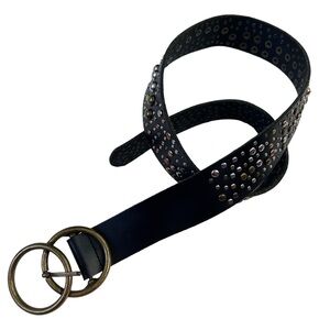 Urban Outfitters Double Ring Studded Leather Belt